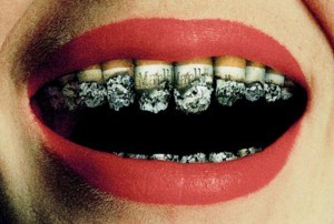 Smoking can ruin your teeth.